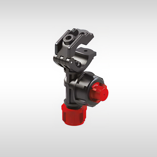 Hinged clamp type nozzle holder with diaphragm check valve and quick coupling (complete kit)